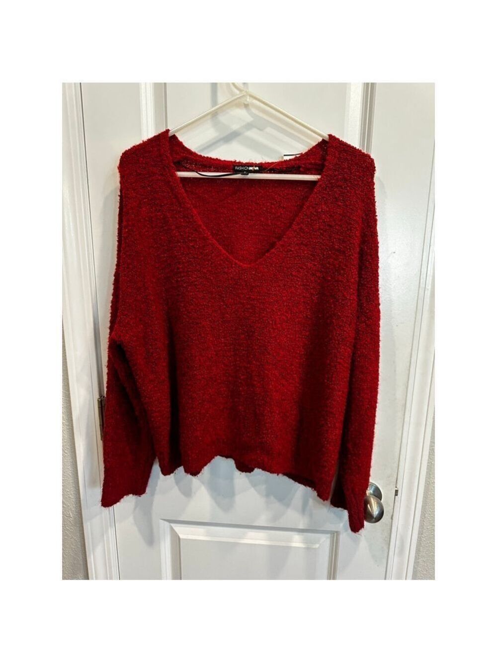 Fashion Nova Red V-Neck Sweater S